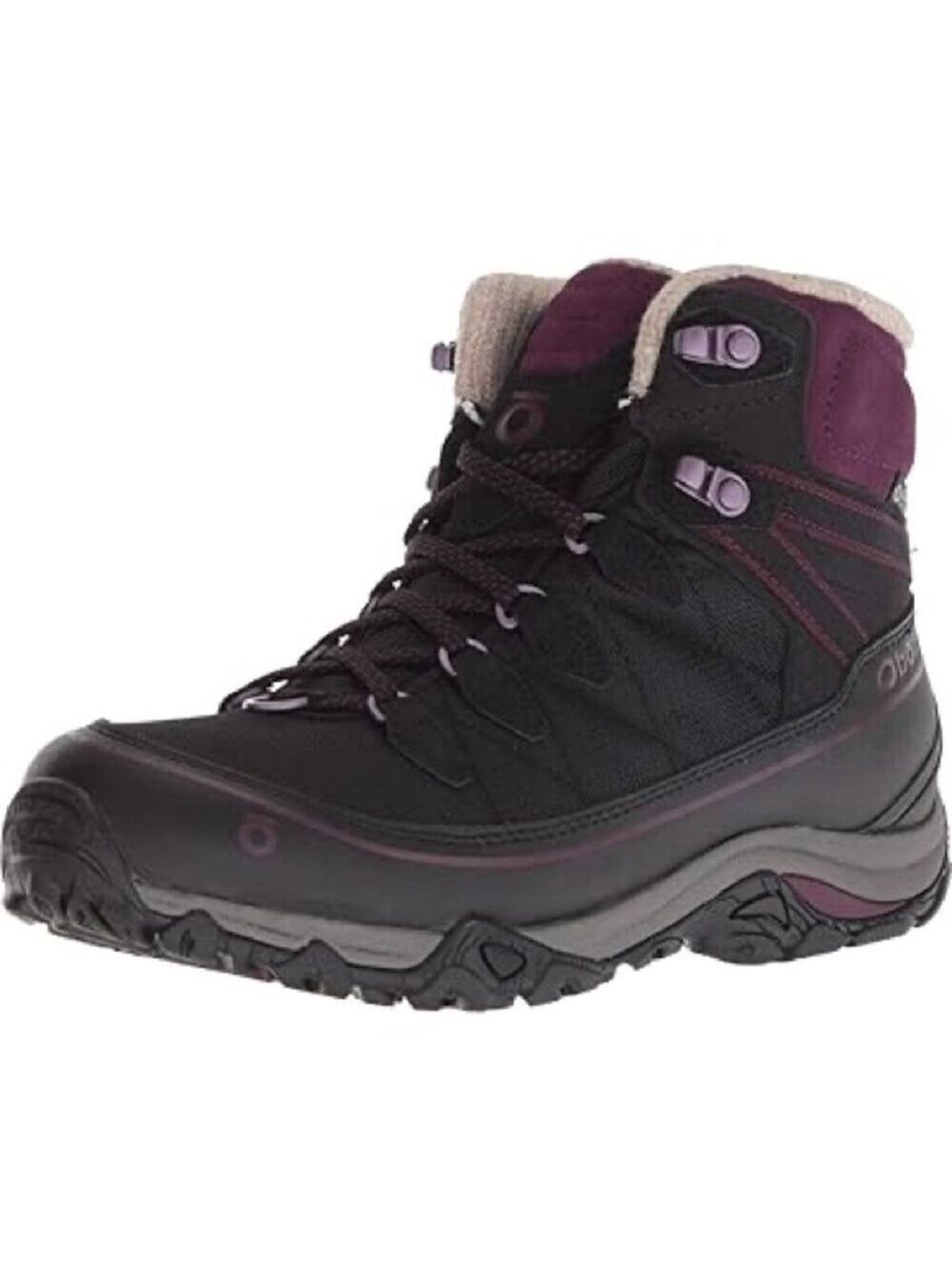 Oboz Juniper 6in Insulated B-Dry Boot in Eclipse Black/Beet, size 10.5